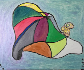 周咏梅作品10 《歌德的舞鞋》  60X50cm 2018年